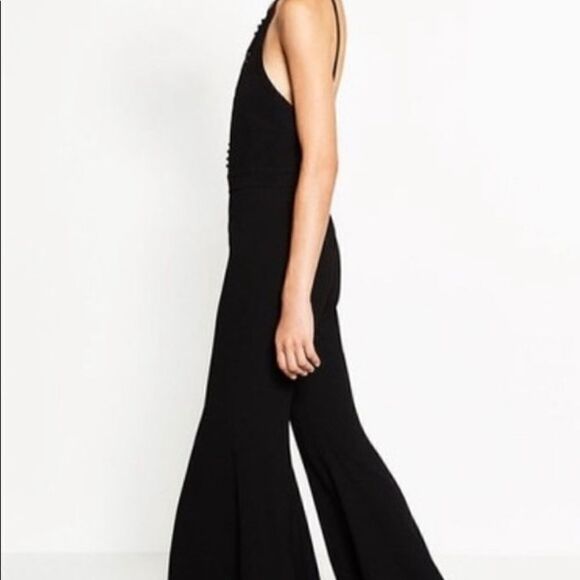Zara Womens New Black Lace Long Tank Jumpsuit Xs 2731/042/800 - Picture 4 of 12